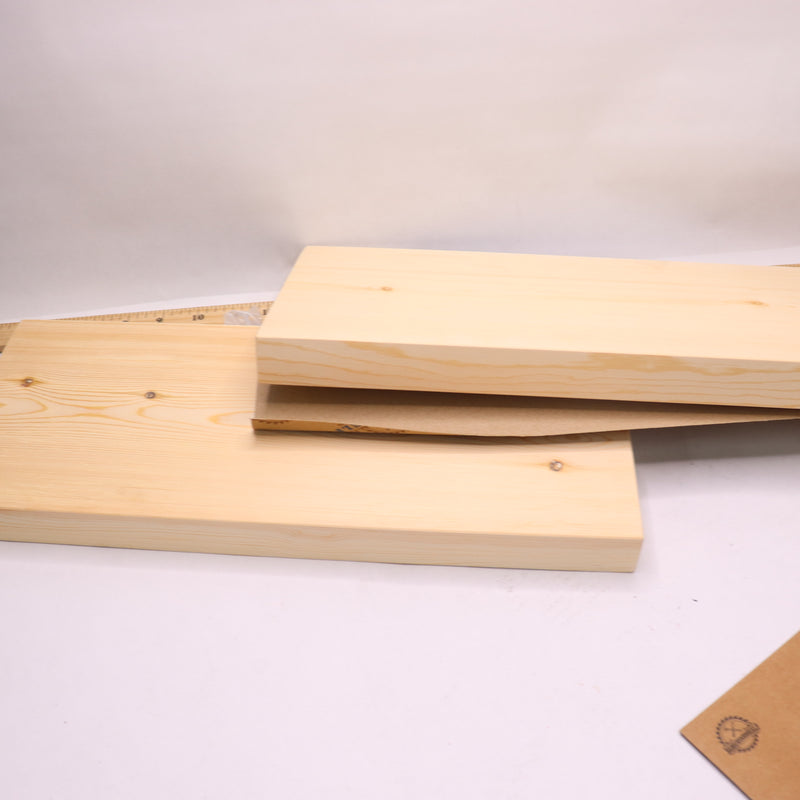 (2-Pk) BGMG Floating Shelves Rustic Wood Unfinished 16" x 6.7" x 1.25"