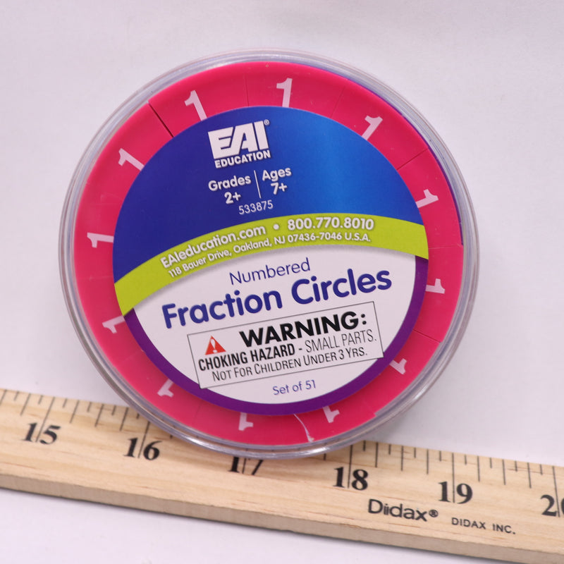EAI Numbered Education Deluxe Fraction Circles Set 084481-0222