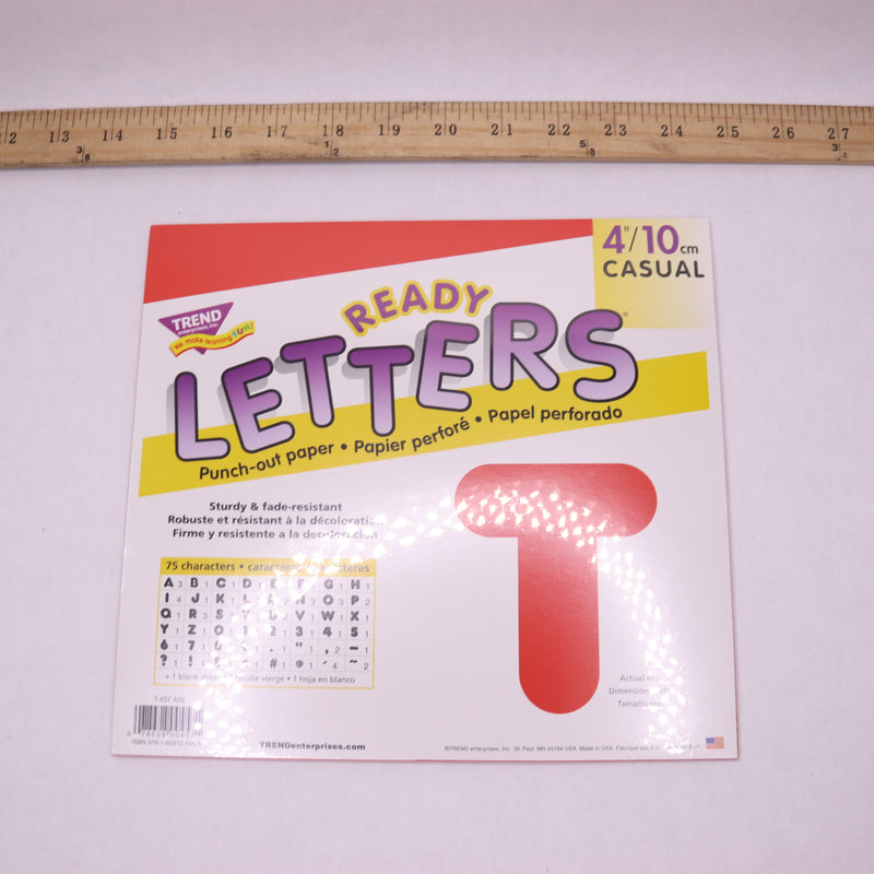 Trend Casual Uppercase Ready Letters Paper Red 4&quot; T-457