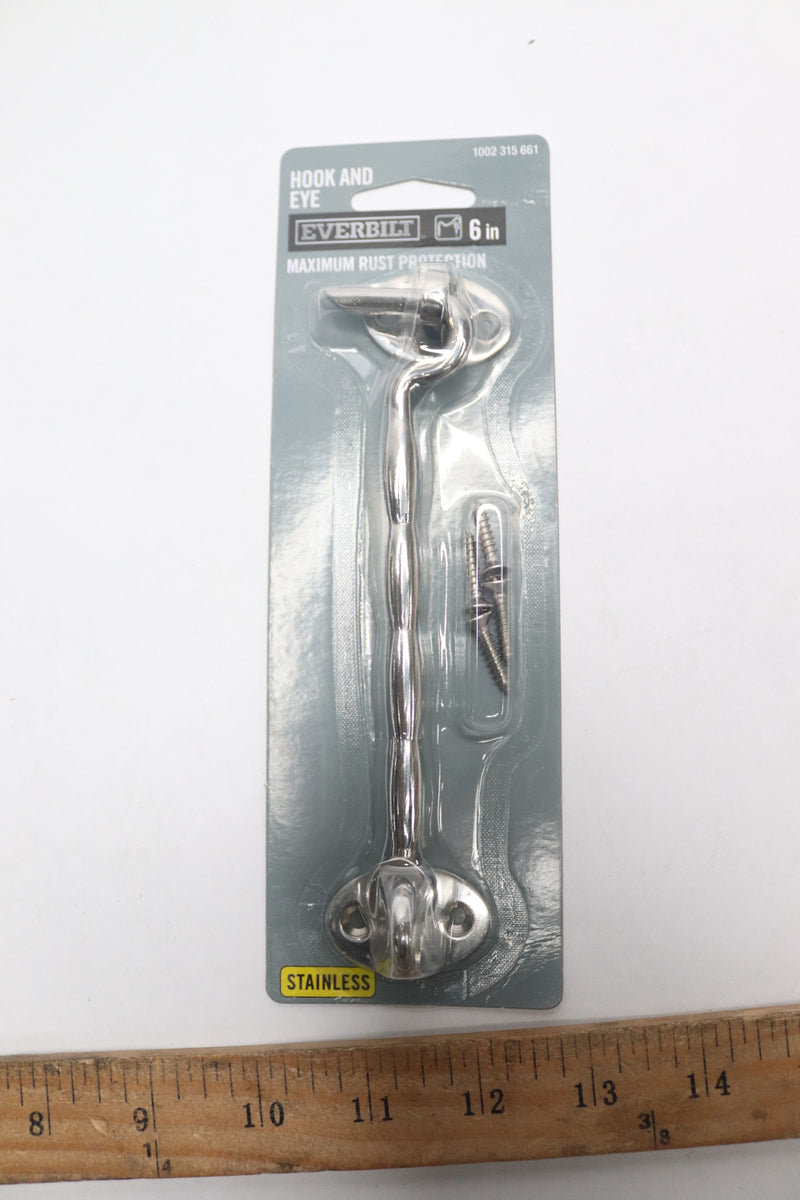 Everbilt Hook And Eye Stainless Steel 6" 1002 315 661