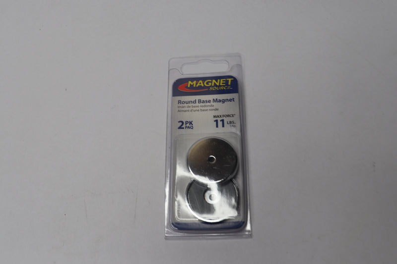 (2-Pk) Master Magnetics Round Base Magnet 1-1/4 Dia Clamshell 96694