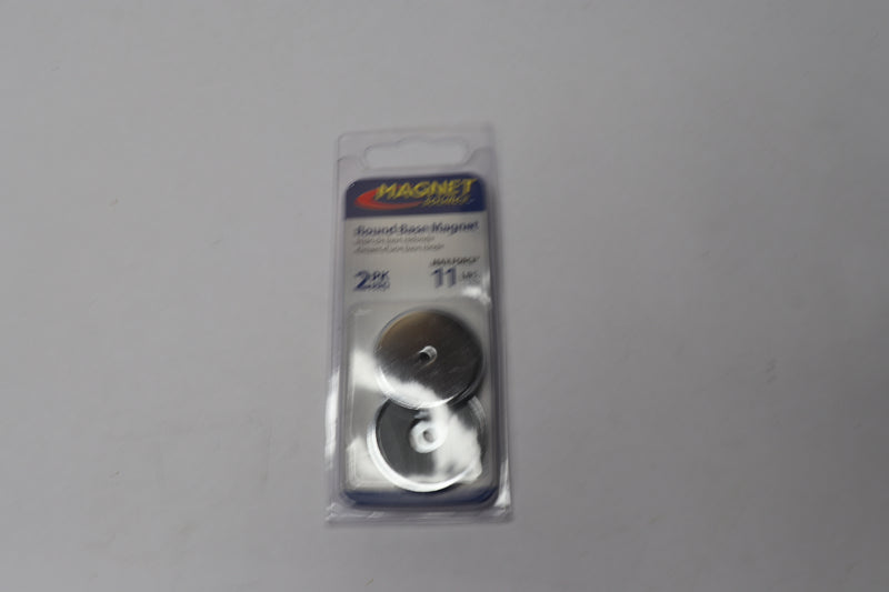 (2-Pk) Master Magnetics Round Base Magnet 1-1/4 Dia Clamshell 96694