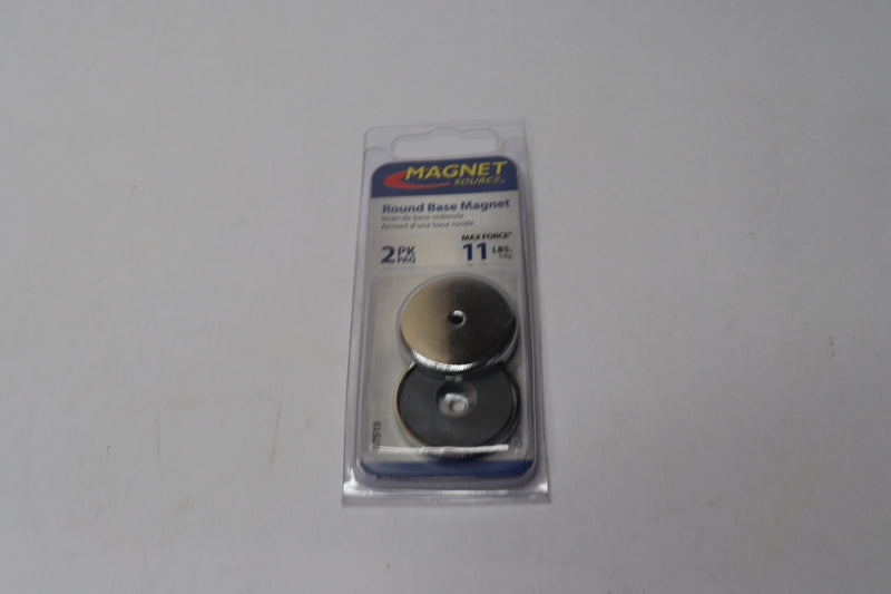 (2-Pk) Master Magnetics Round Base Magnet 1-1/4 Dia Clamshell 96694
