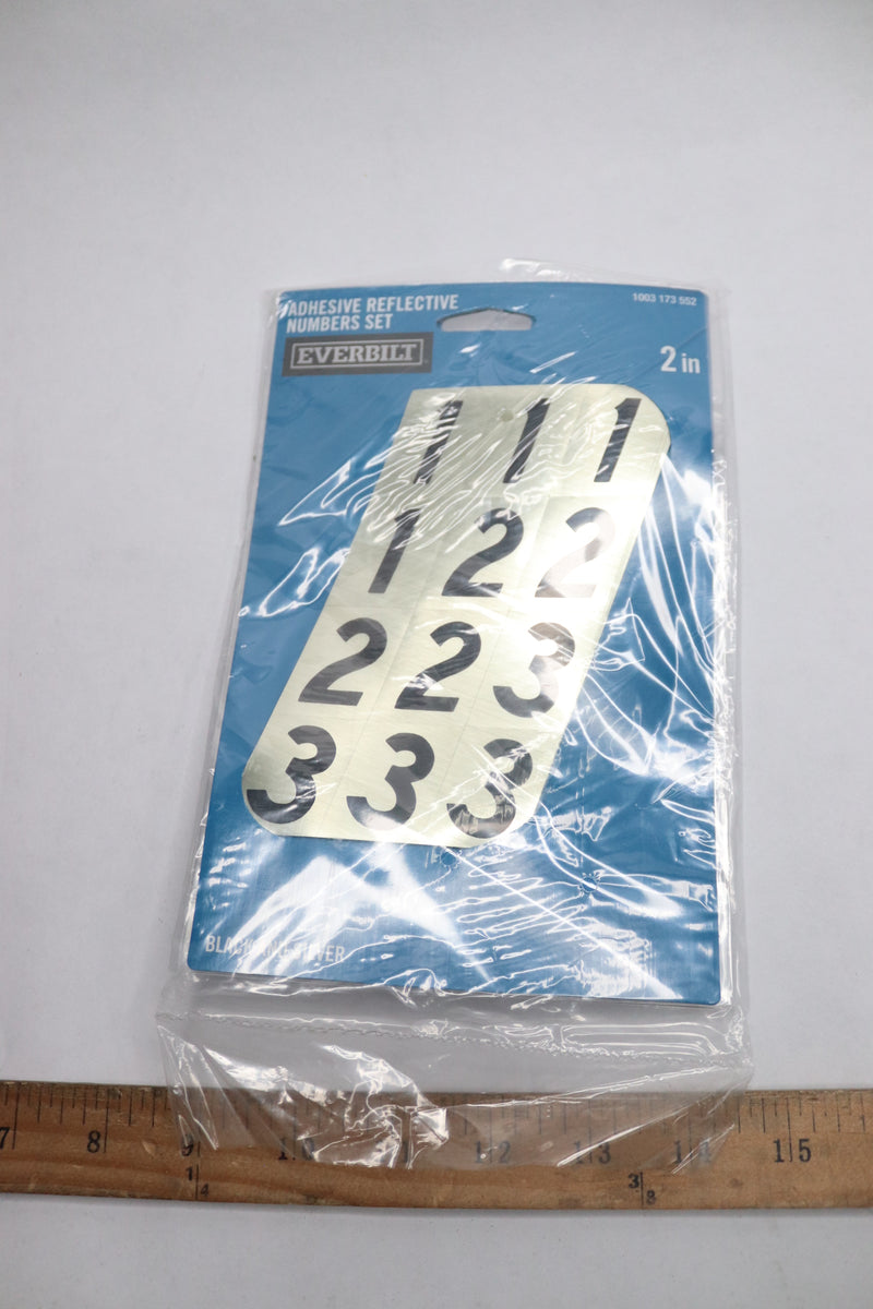 (3-Pk) Everbilt Adhesive Reflective Number Set Silver/Black 2" 1003 173 552