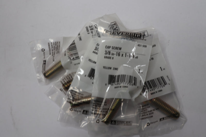 (5-Pk) Everbilt External Hex Hex-Head Cap Screws Grade 8 3/8" x 1-1/4" 451509