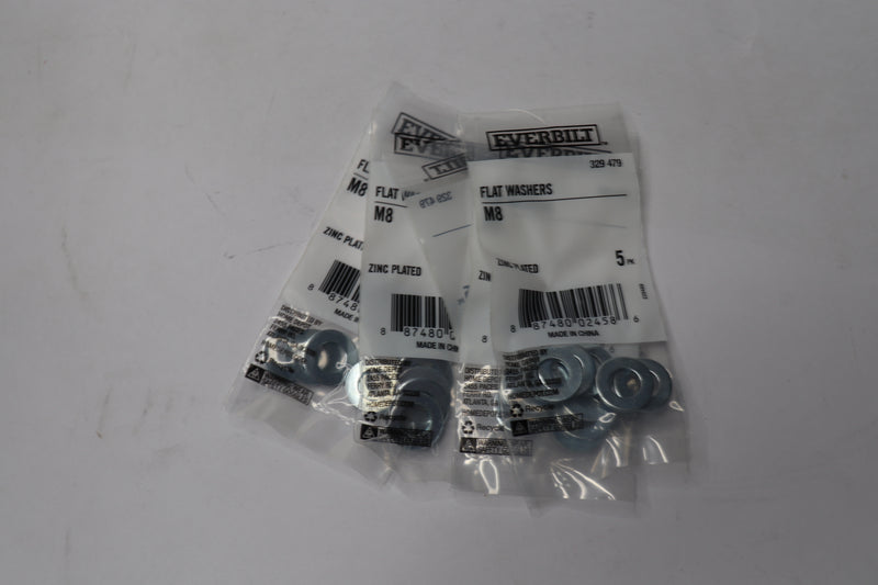 (25-Pk) Everbilt Metric Flat Washers Zinc-Plated M8 329 479