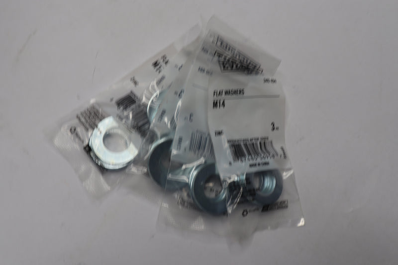 (15-Pk) Everbilt Flat Washer Zinc-Plated Steel 14 mm 340 494