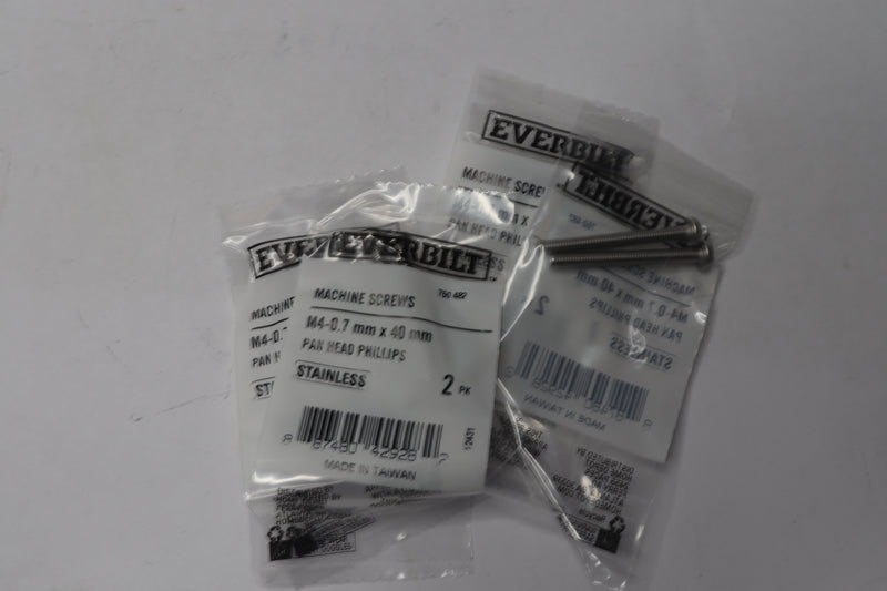 (10-Pk) Everbilt Phillips Pan Head Machine Screw Stainless Steel M4-0.7 x 40 m