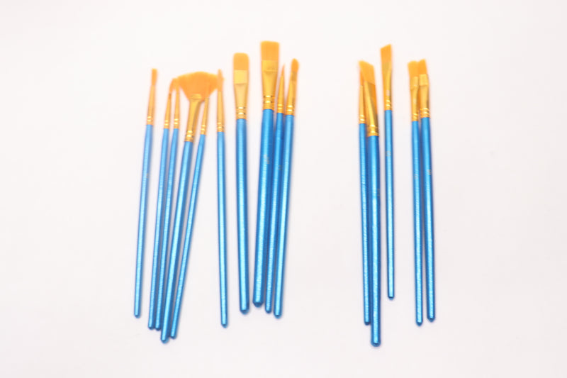 (15-Pk) Aroic Acrylic Paint Brush Set Nylon Hair Paint Brushes