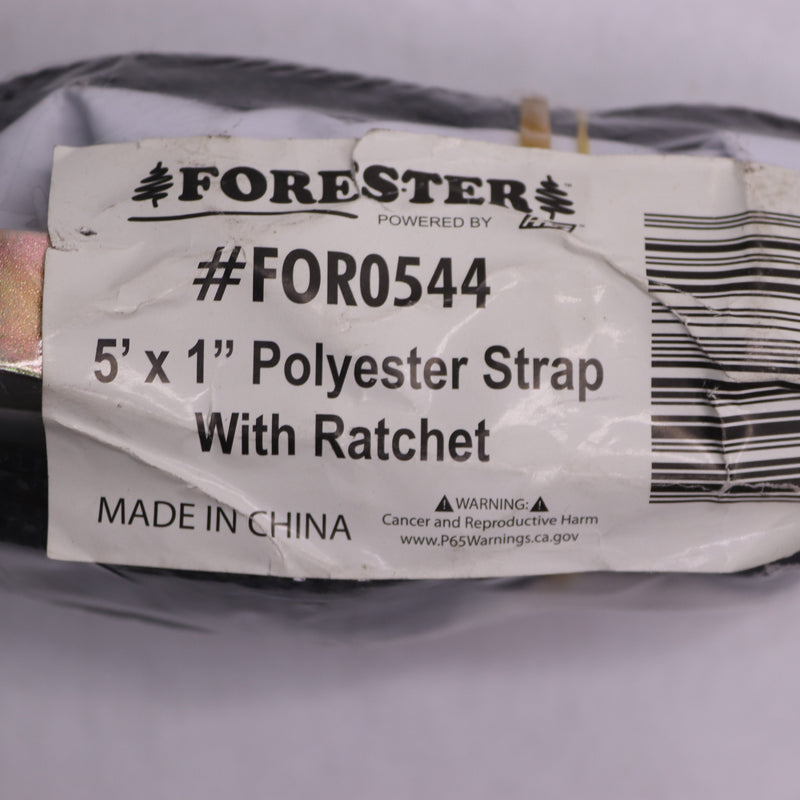 Forester Strap w/ Ratchet Heavy Duty Polyester Nylon 5' x 1"  FOR0544