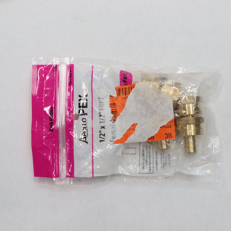 (4-Pk) Apollo Pex Female Adapter Brass 1/2" APXFA12125PK