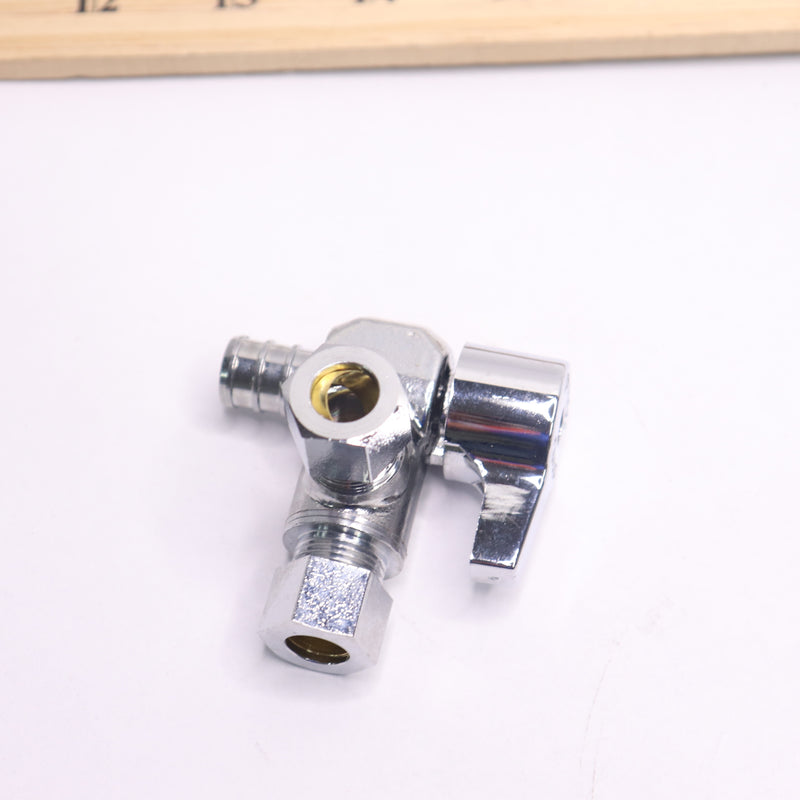 Apollo Dual Outlet Quarter-Turn Angle Stop Valve 1/2&quot; x 3/8&quot;