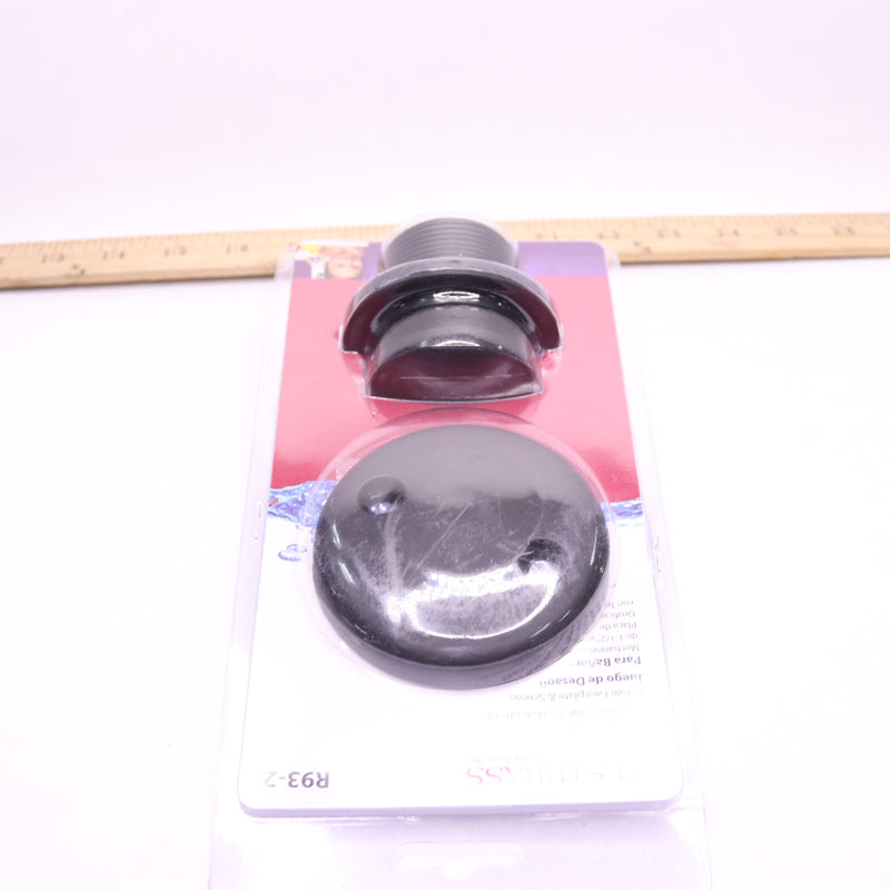 Westbrass Tub Drain Kit Matte Black 2-Hole 1-1/2" R93-2-62