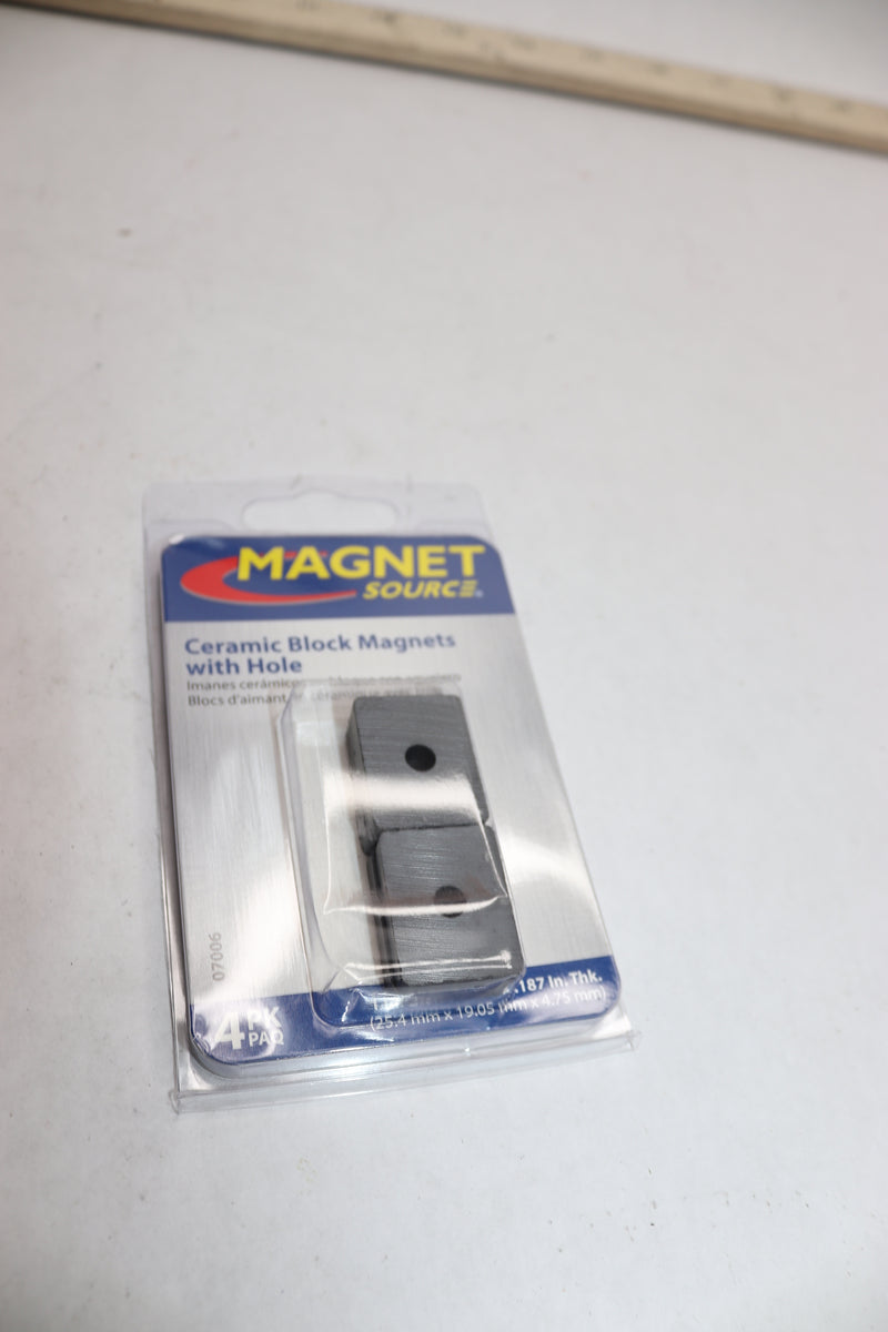 (4-Pk) Master Magnetics Ceramic Block Magnets Black 1 lb. 07006
