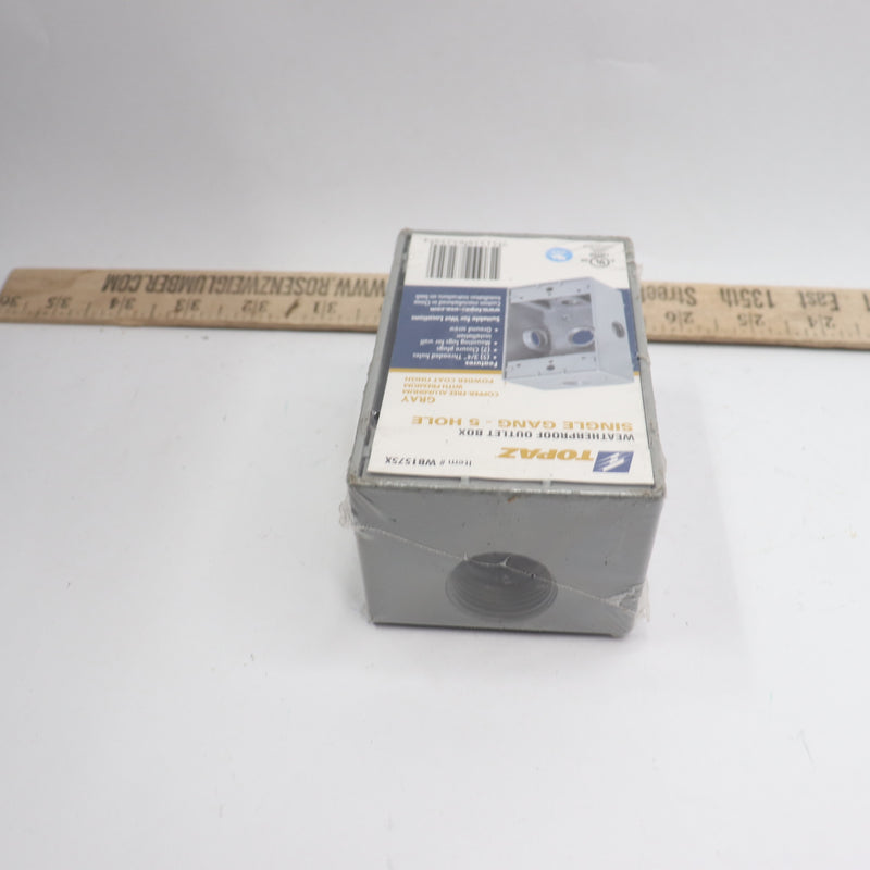 Topaz Weatherproof Boxes Aluminum Single Gang 5 Holes 3/4" WB1575X