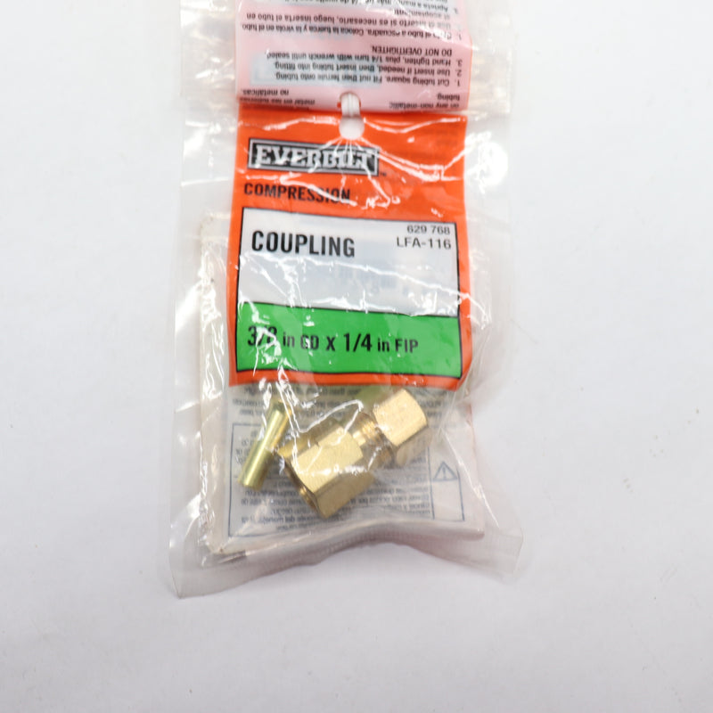 Everbilt Adapter Fitting Brass 3/8" OD Compression x 1/4" FIP LFA-116