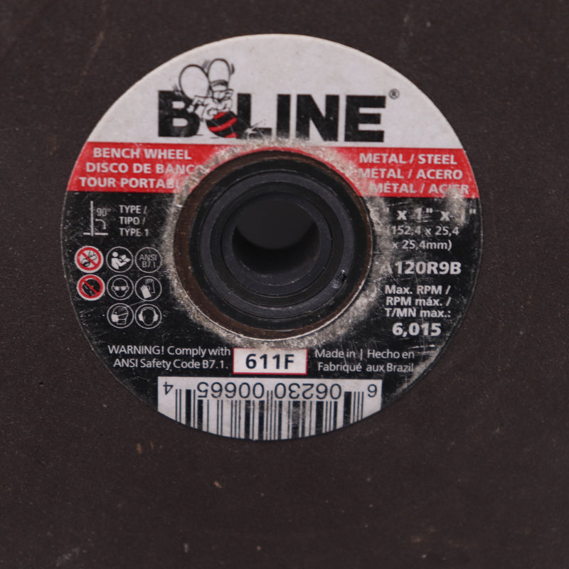 B-Line Straight Resinoid Wheel Fine Grit T1 6" Dia. x 1" Thick x 1" Arbor 611F