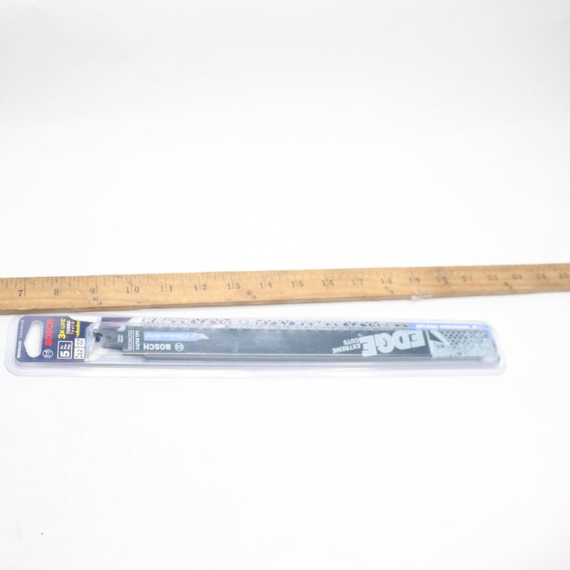 (5-Pk) Bosch Edge Reciprocating Saw Blade Medium Metal 14/18 TPI 12"