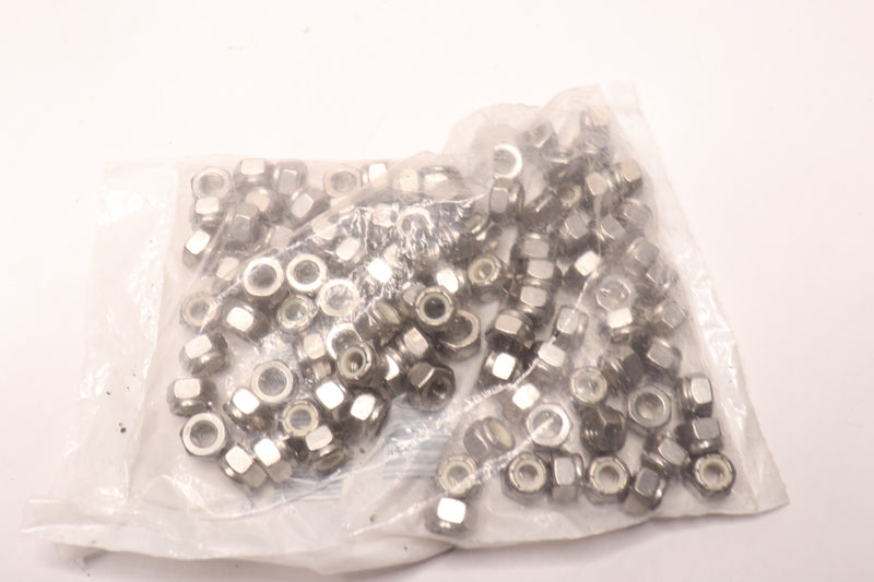 (100-Pk) Fastenere Nylon Insert Hex Lock Nuts 18-8 Stainless Steel 1/4"-20