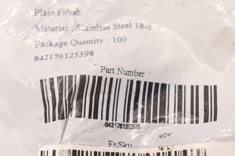 (100-Pk) Fastenere Nylon Insert Hex Lock Nuts 18-8 Stainless Steel 1/4"-20