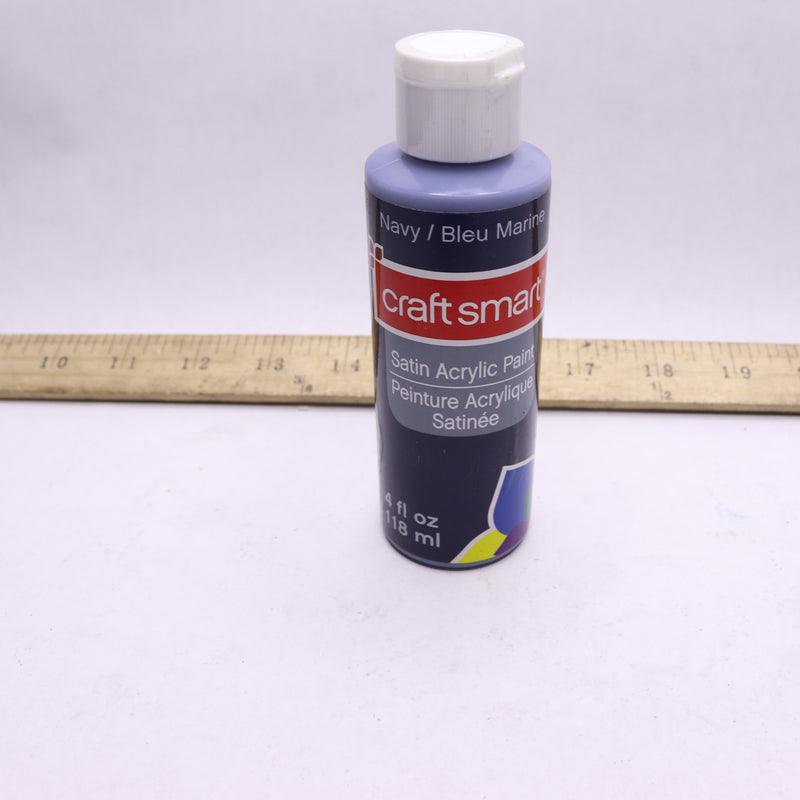 Craft Smart Satin Acrylic Paint Navy 4oz. 660344
