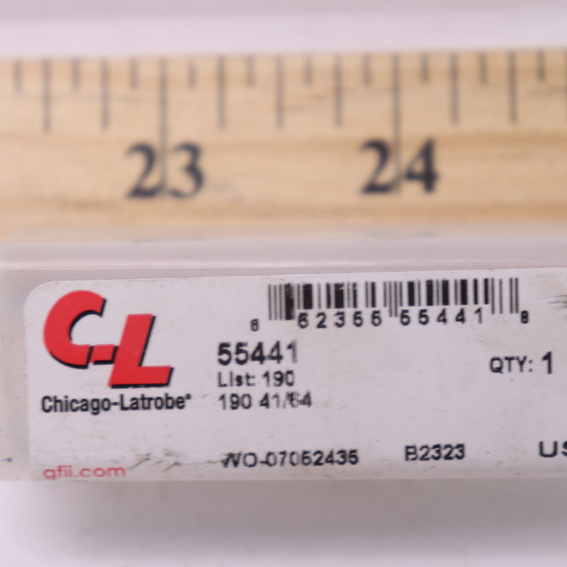 (2-Pk) Chicago Latrobe Reduced Shank Drill Bit HSS Black Oxide 41/64" 1P302