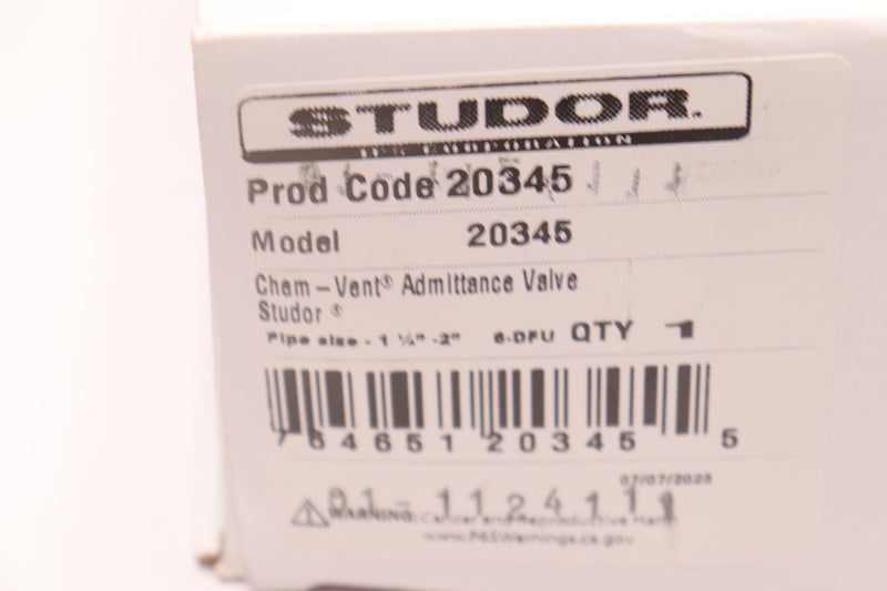 Studor Chemical Air Admittance Valve 20345