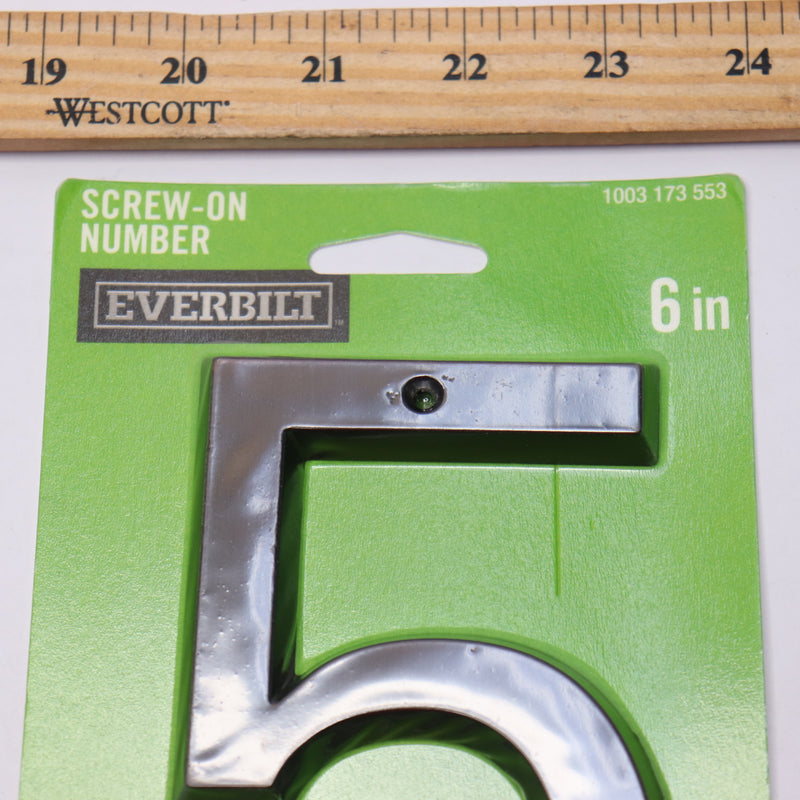 Everbilt Screw On House Number 5 Aged Bronze 6" 1003173553