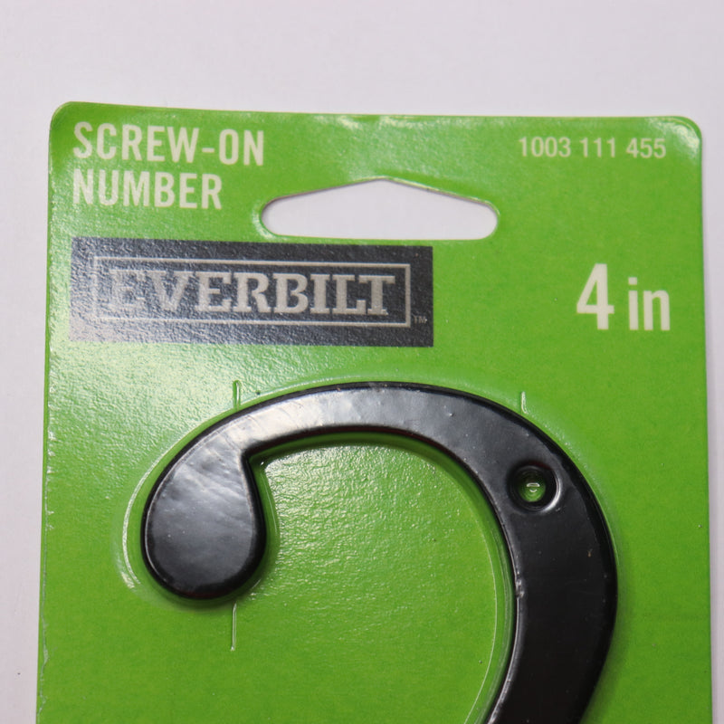 Everbilt Flush Mount House Number 2 Metal Black 4" 1003 111 455