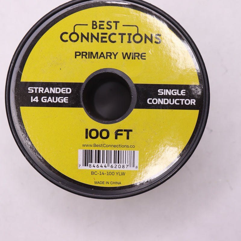 Best Connections Single Conductor Stranded Wire 14 Gauge Yellow 100'