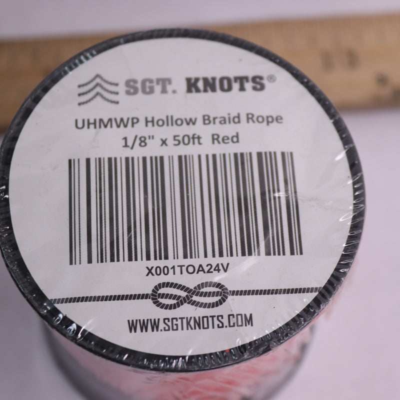 SGT Knots Hollow Braid For Arborists Boating Camping Crafting Cord Red 1/8"x50'