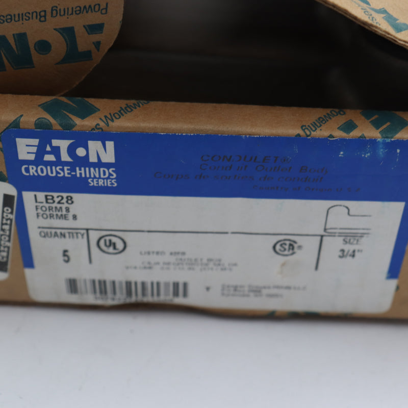(5-Pk) Eaton Rigid Conduit Body 3/4"lb LB28