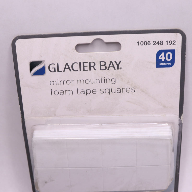 (40-Pk) Glacier Bay Mirror Mounting Foam Tape Squares White 1" x 1"