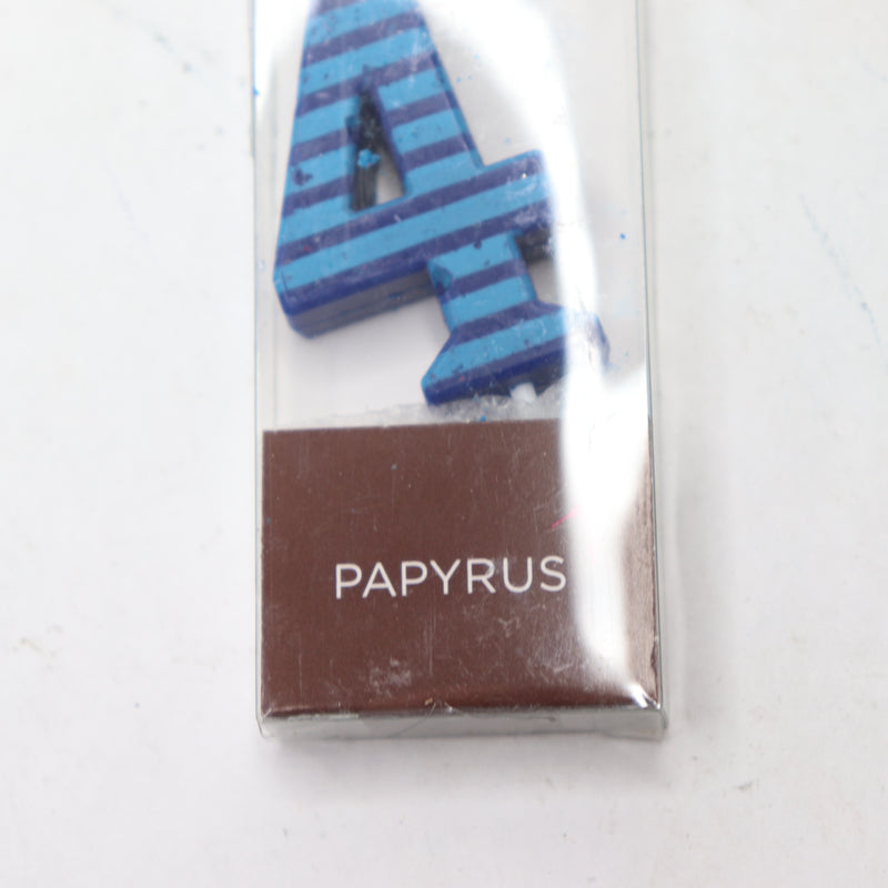 Papyrus Number 4 Birthday Candle Blue Stripes 4320283
