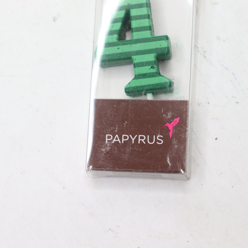 Papyrus Birthday Candle Number 4 Green Stripes 4320283