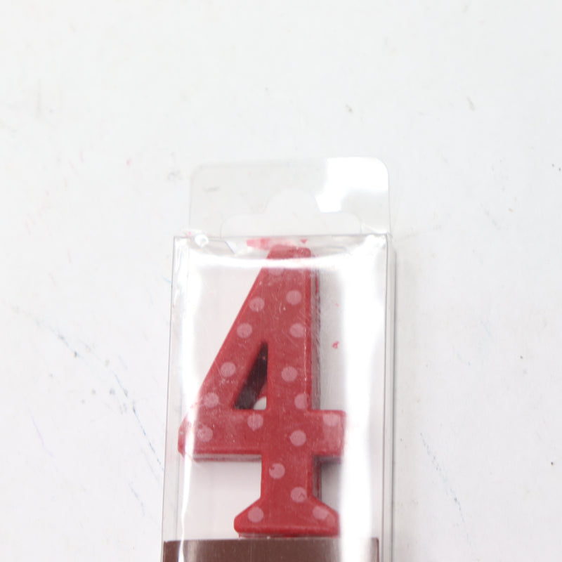Papyrus Number 4 Birthday Candle Red Polka Dots 4320283