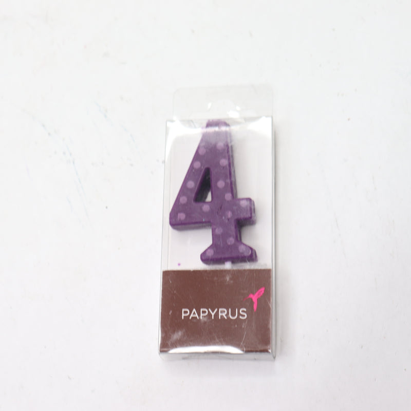 Papyrus Number 4 Birthday Candle Purple Polka Dots 4320283