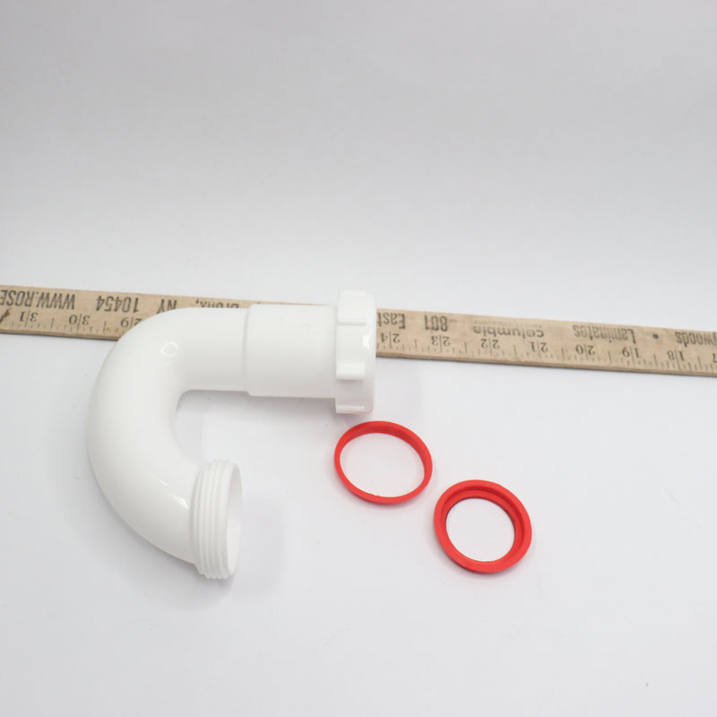 Oatey Sink Drain P-Trap White Plastic 1-1/2" - Missing Wall Tube and 1 Nut