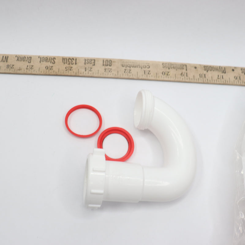 Oatey Sink Drain P-Trap White Plastic 1-1/2" - Missing Wall Tube and 1 Nut