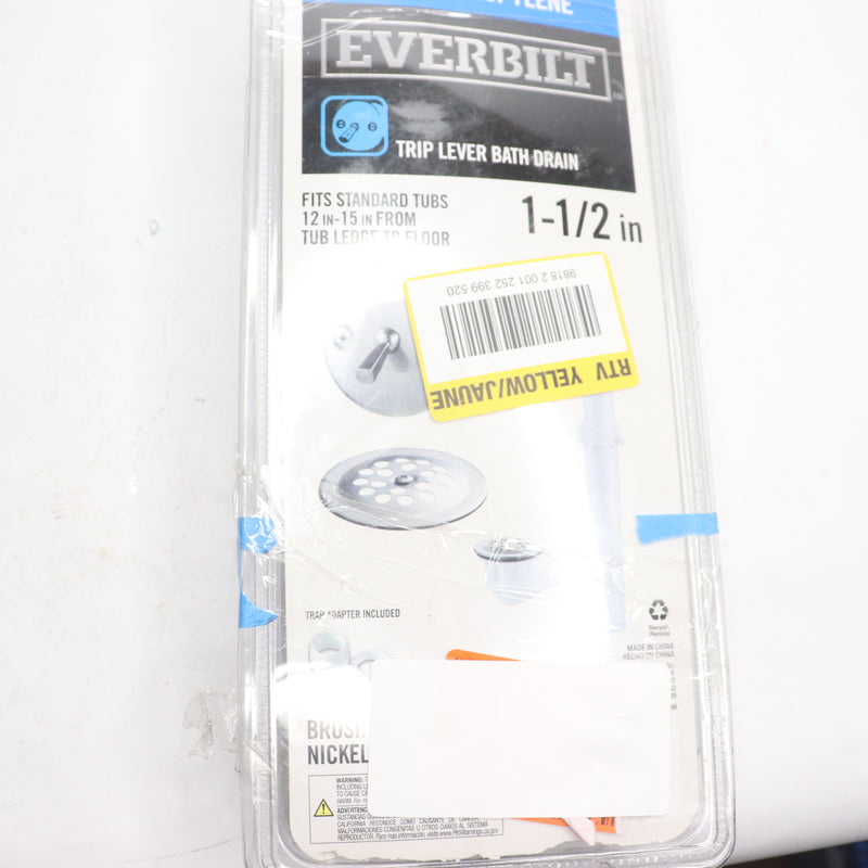 Everbilt Trip Lever Bath Waste and Overflow Drain Brushed Nickel 1-1/2"