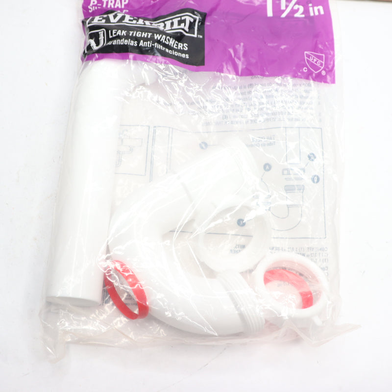 Everbilt J-Bend Sink Drain P-Trap White 1-1/2" 101101A