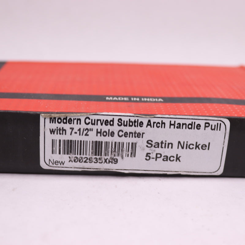 (5-Pk) Aviano Modern Curved Arch Handle Satin Nickel 10-5/16"