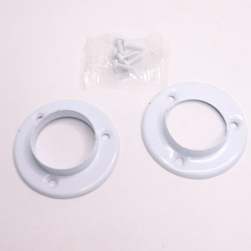 (2-Pk) Everbilt Pole Sockets Metal White 1-3/8" 1002 646 495