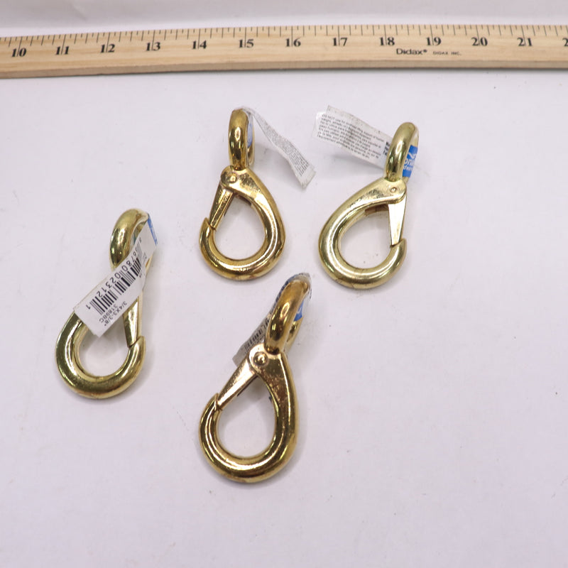 (4-Pk) National Cattle Snap With Swivel Eye Brass Plated 7/8" x 3-7/8" N890-01