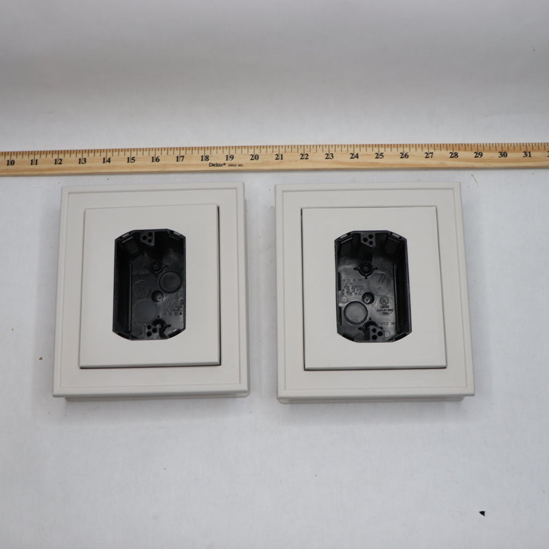 (2-Pk) Mid America Mount Master Centered Outlet Electrical Block Cream 7" x 8"