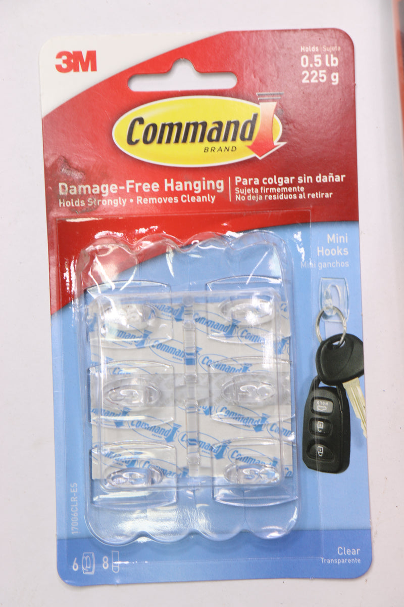 (6-Pk) Command Damage Free Hanging Mini Hooks Clear 17006CLR