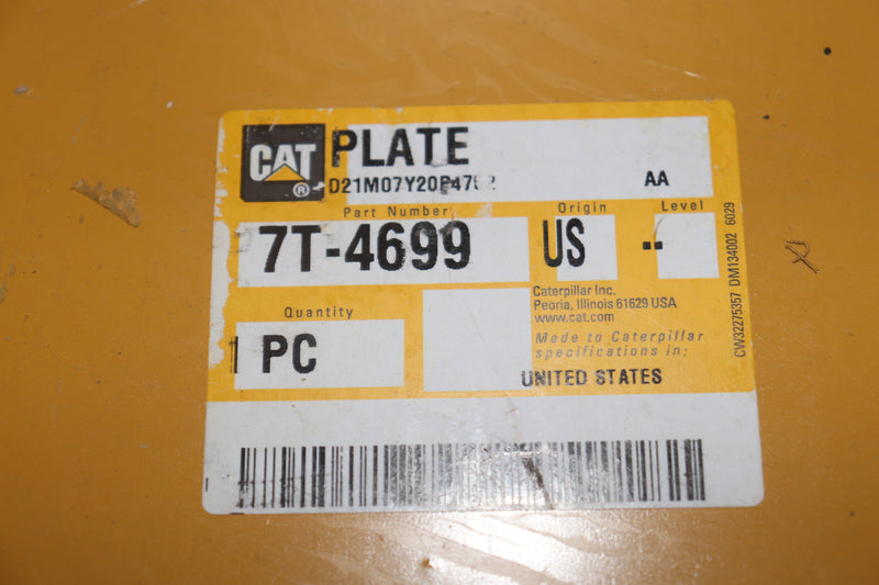 CAT 4-Hole Suspension Plate 5mm Thick 7T-4699 Damaged - Chipped Paint