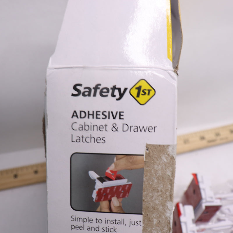 (8-Pk) Safety 1st Adhesive Cabinet Latch White HS315