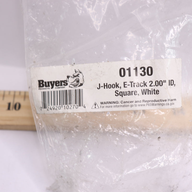 Buyers E-Track Square J-Hook White 2" 01130