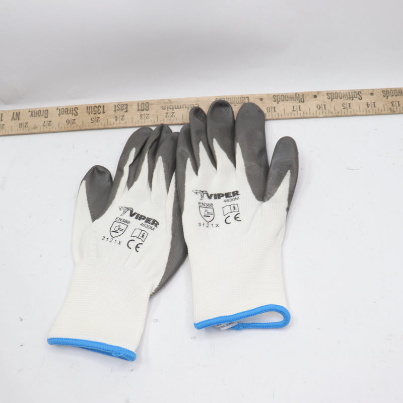 (Pair) Viper Ultra Thin Nitrile Palm Coated Gloves Gray Medium 4630M